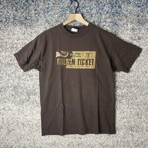 2005 Charlie And The Chocolate Factory Golden Ticket T Shirt Small? Brown